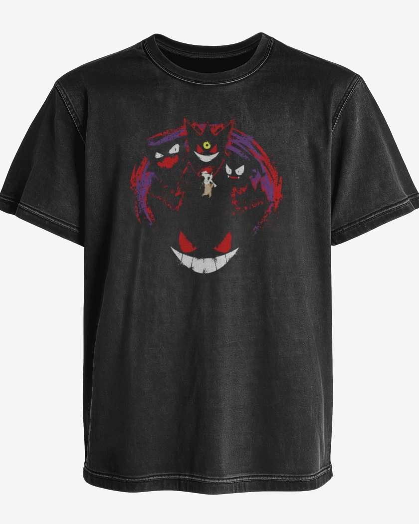 Polera desgastada Negro de Pesadilla