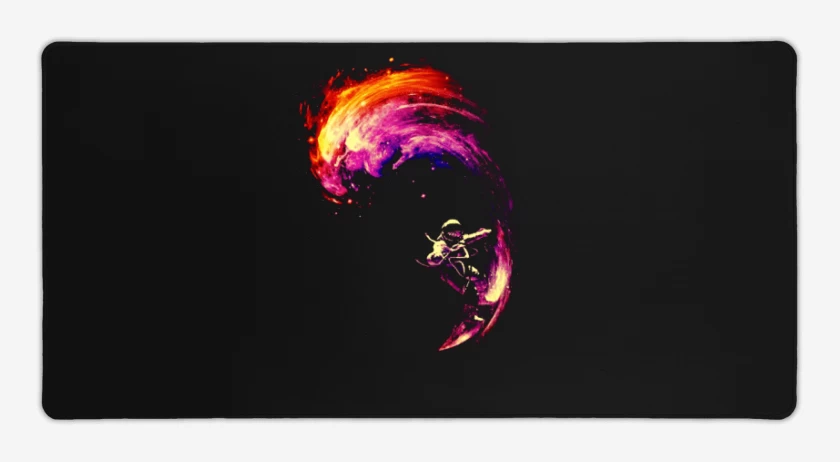 Mouse pad Gamer Negro de space surf