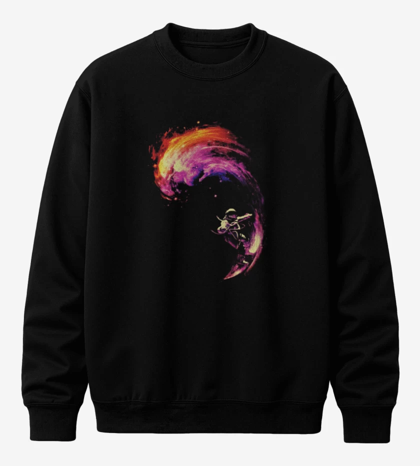 Poleron polo Negro de space surf