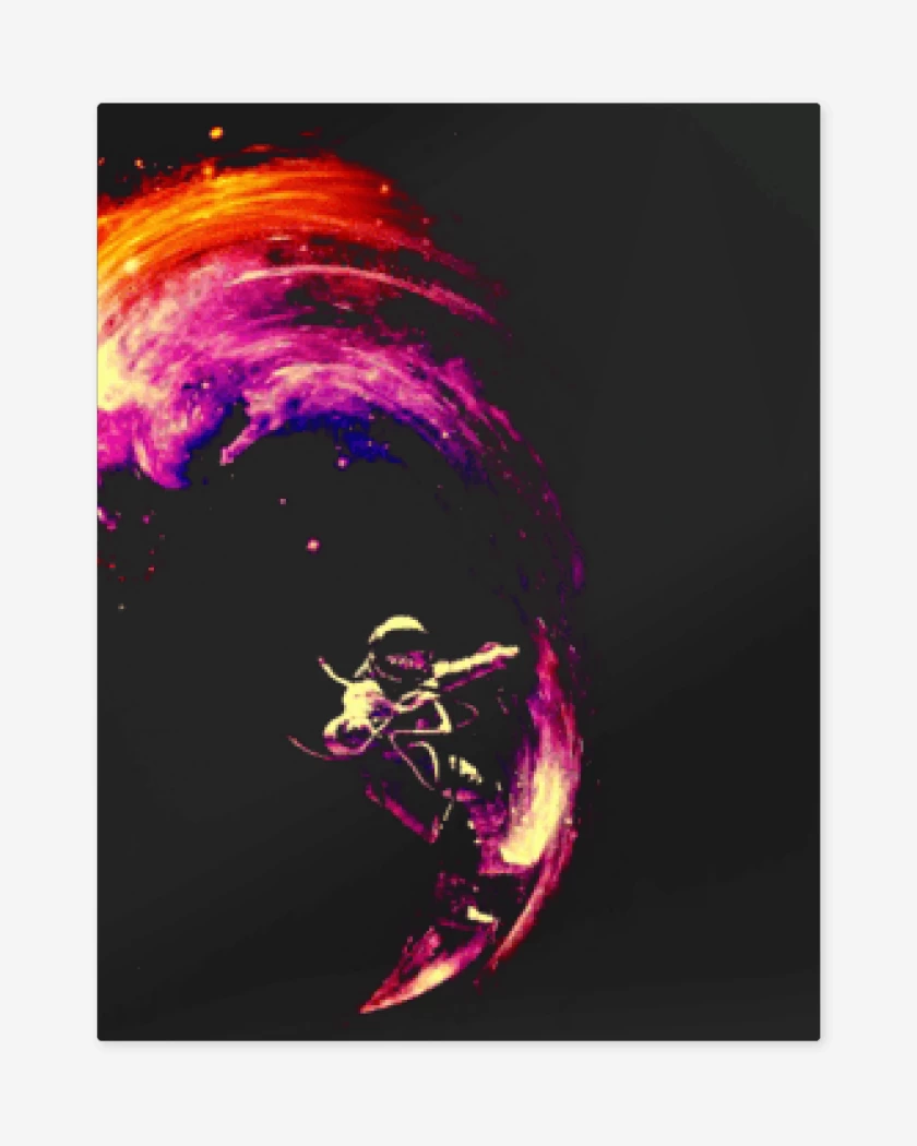 Print metalico Negro de space surf