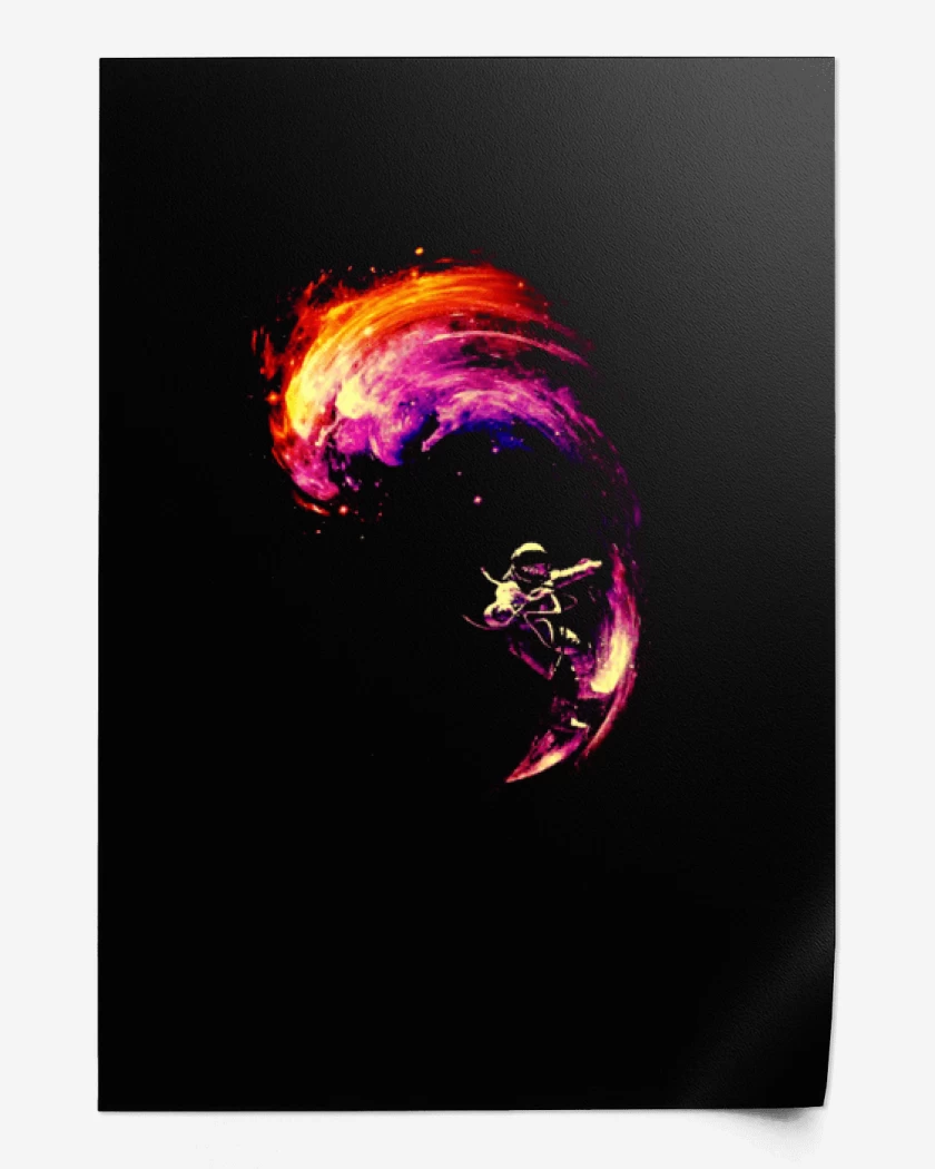 Print Negro de space surf
