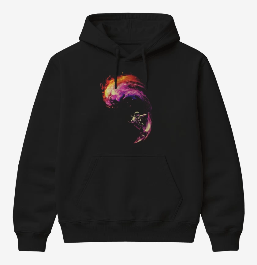 Poleron Canguro básico Negro de space surf