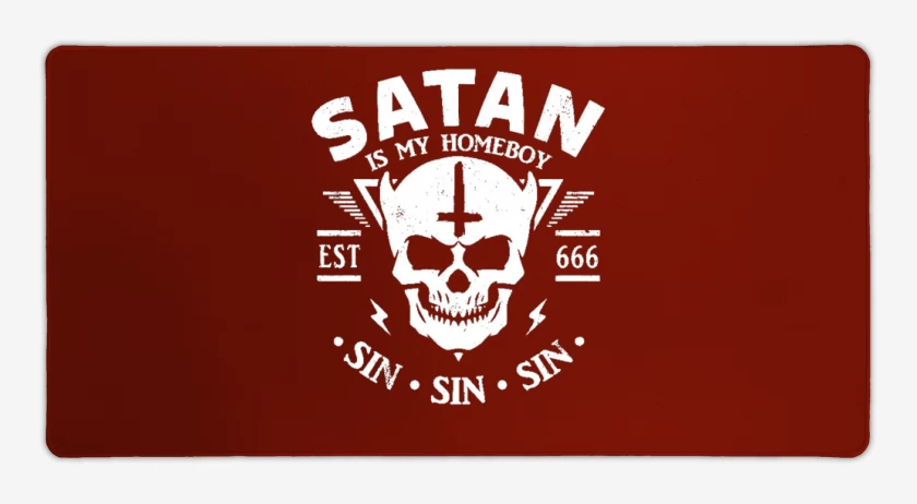 Mouse pad Gamer Rojo de Satan es mi copiloto