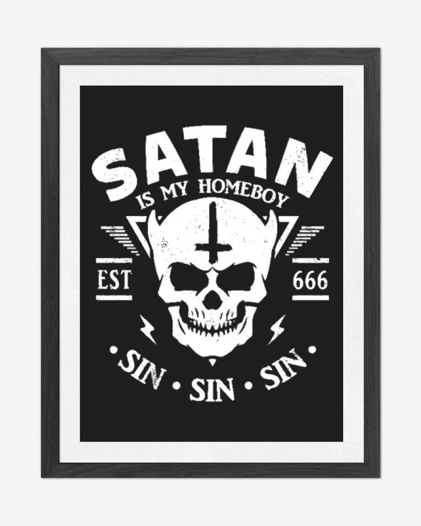 Cuadro decorativo Negro de Satan es mi copiloto