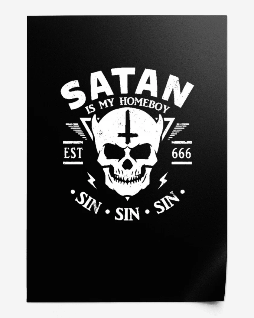 Print Negro de Satan es mi copiloto