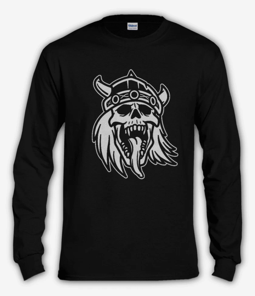 Polera manga larga Negro de Vikingo de la muerte