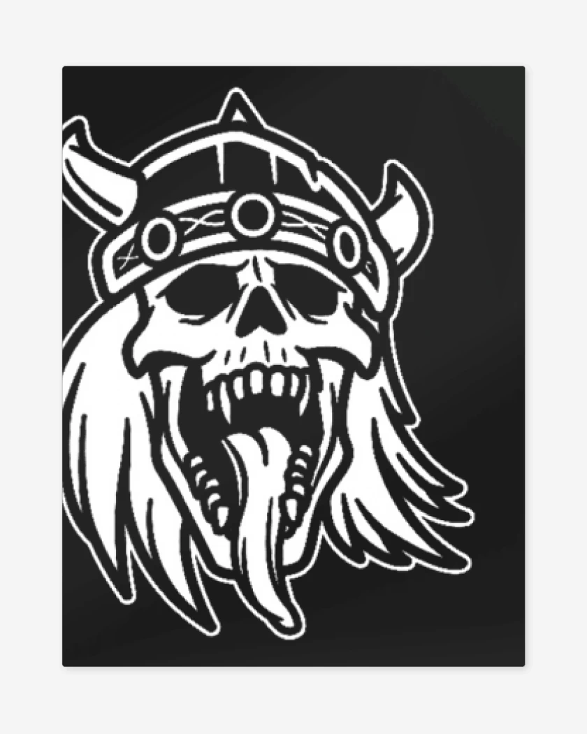 Print metalico Negro de Vikingo de la muerte