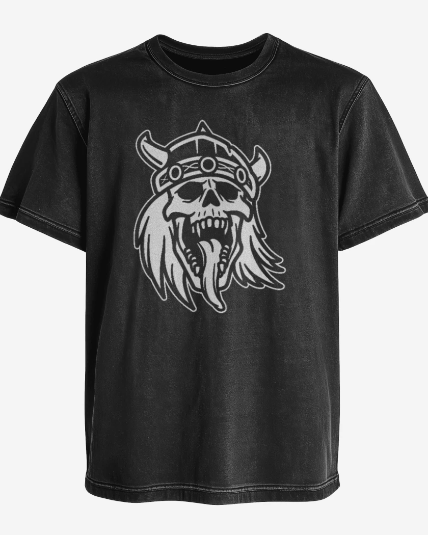 Polera desgastada Negro de Vikingo de la muerte