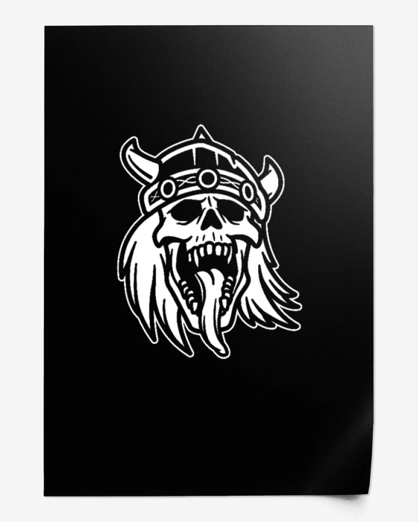 Print Negro de Vikingo de la muerte