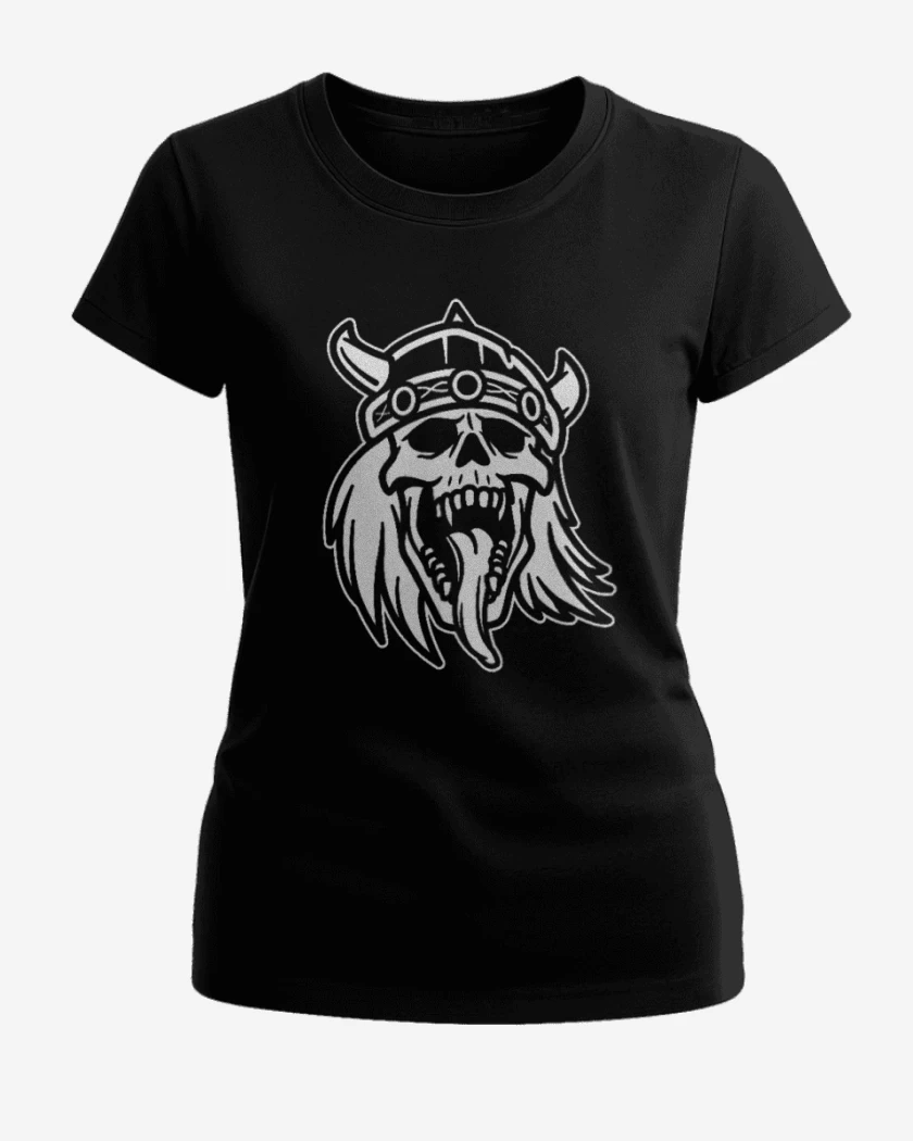 Polera de Mujer Negro de Vikingo de la muerte