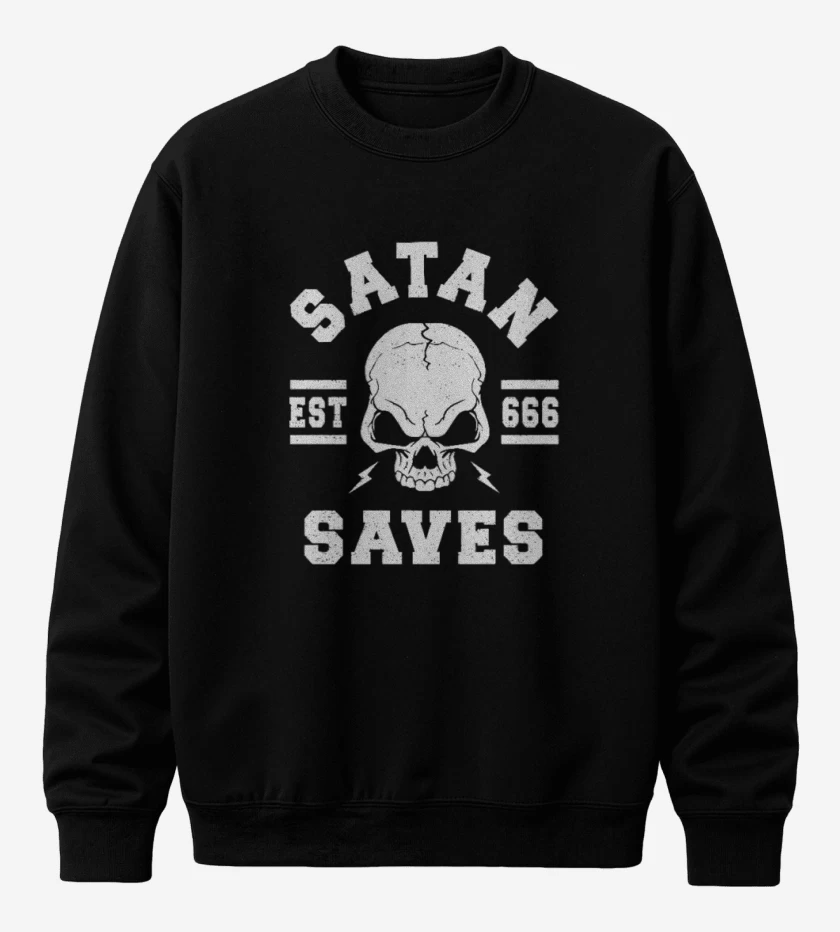 Poleron polo Negro de Satan Salva