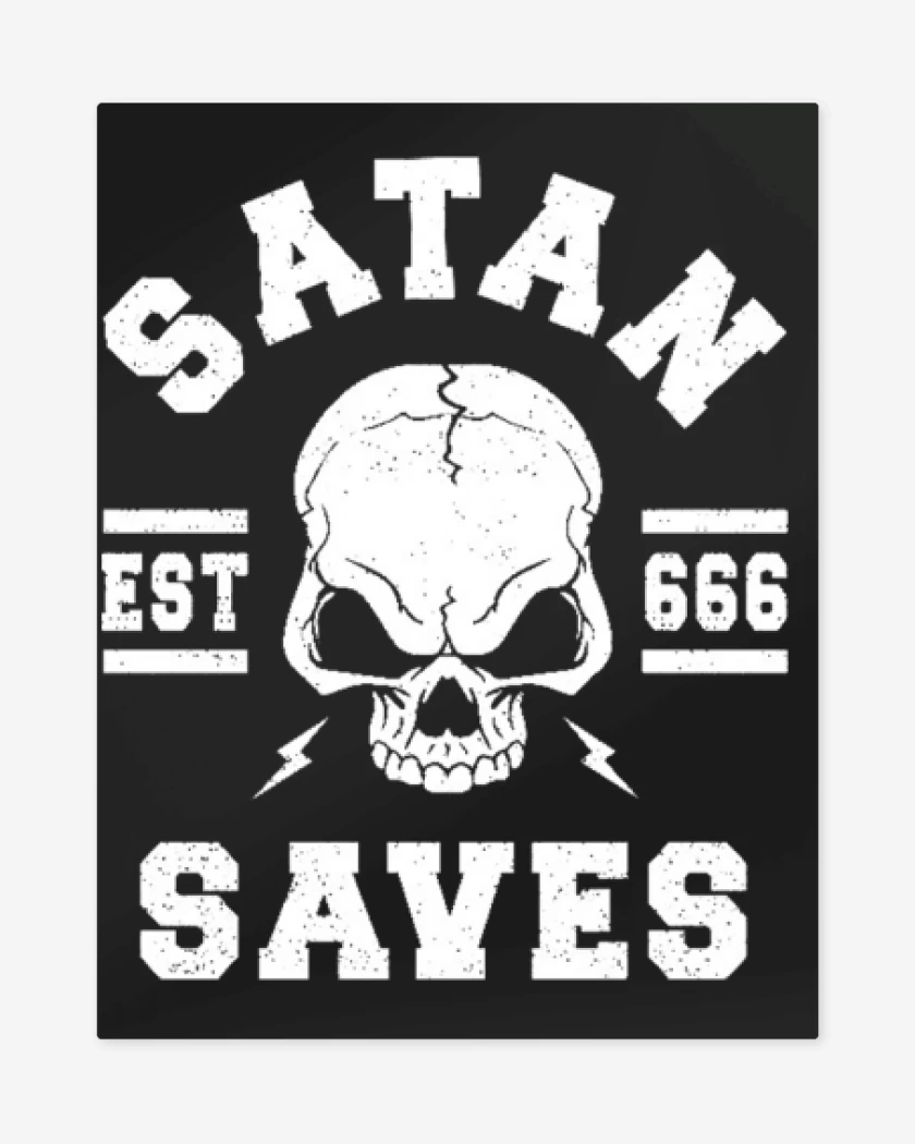 Print metalico Negro de Satan Salva