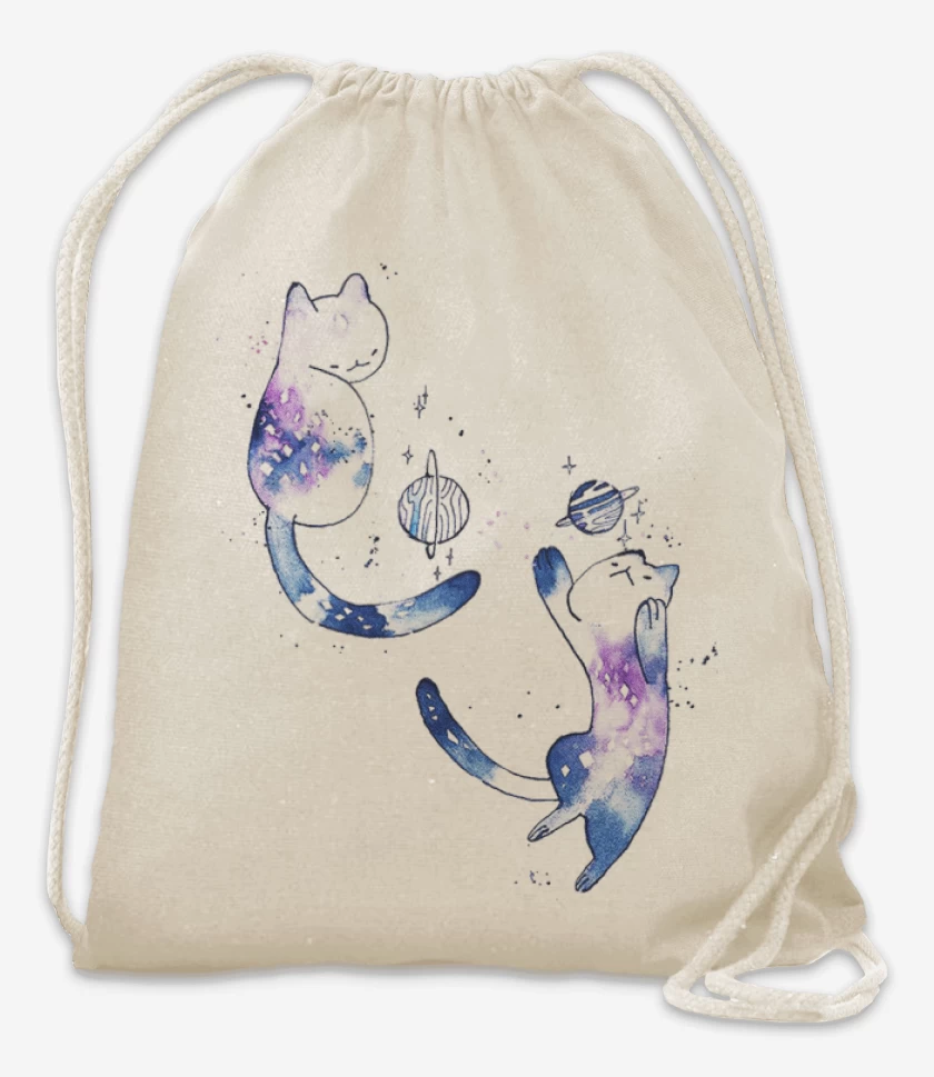 Mochila Blanco de Gatitos Jugando