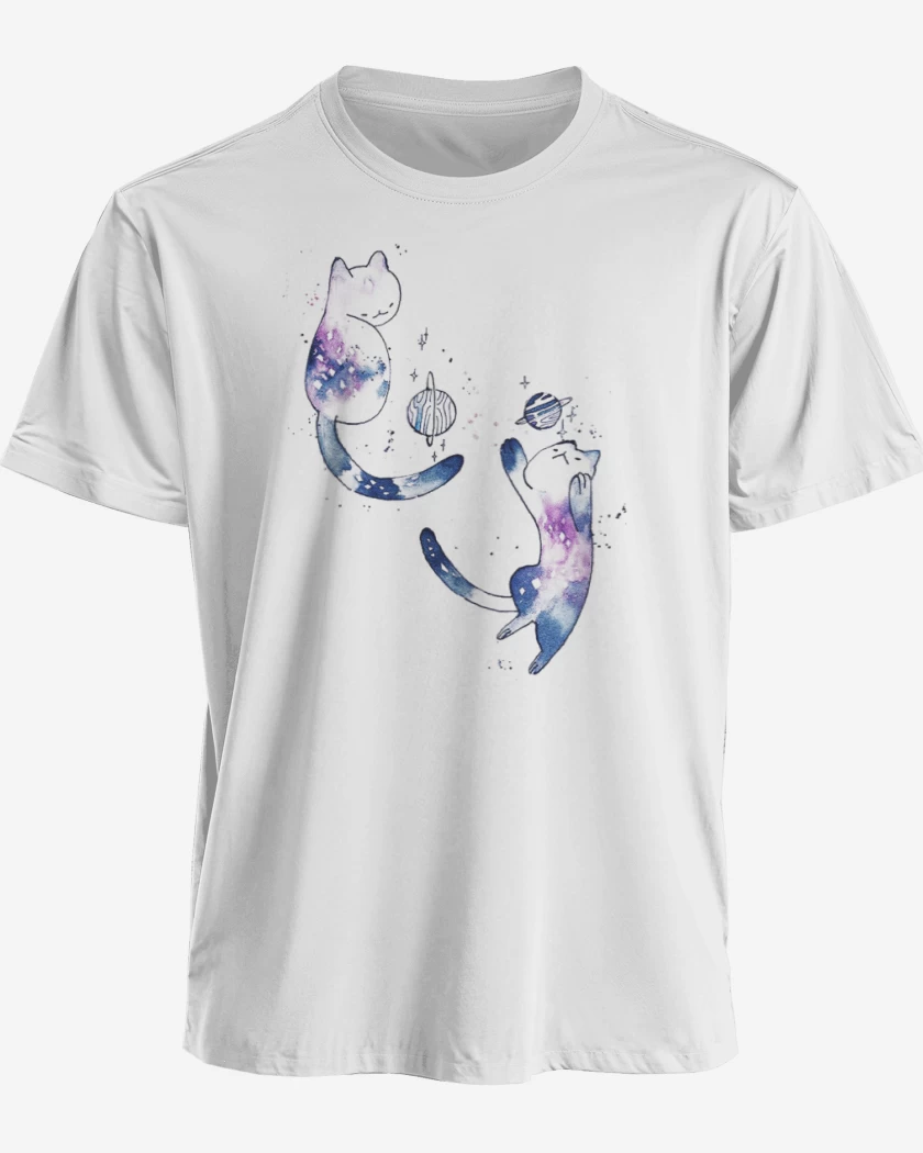 Polera premium Blanco de Gatitos Jugando