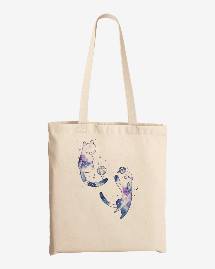 Totebag Blanco de Gatitos Jugando