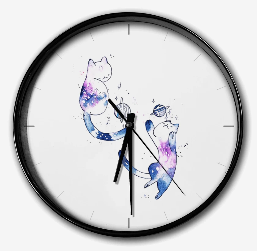 Reloj Blanco de Gatitos Jugando