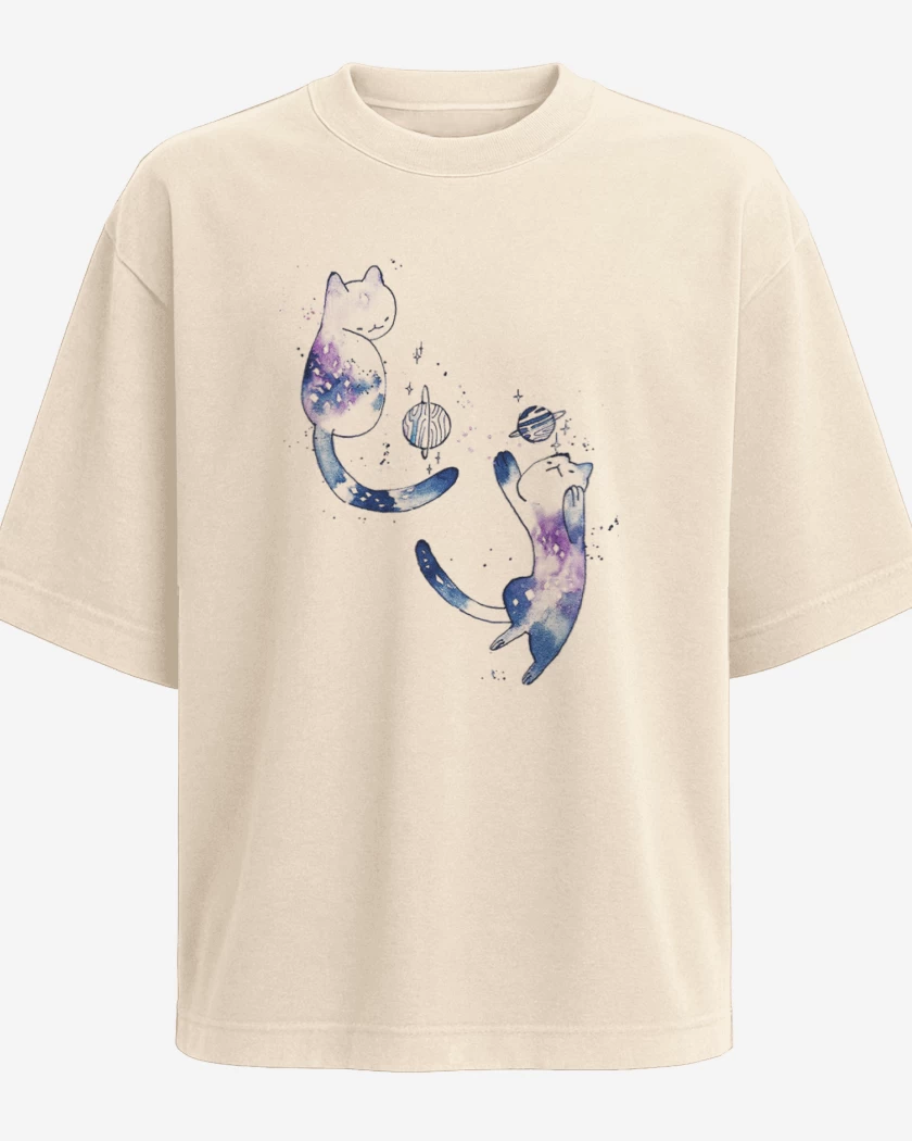 Polera Oversize Gatitos Jugando