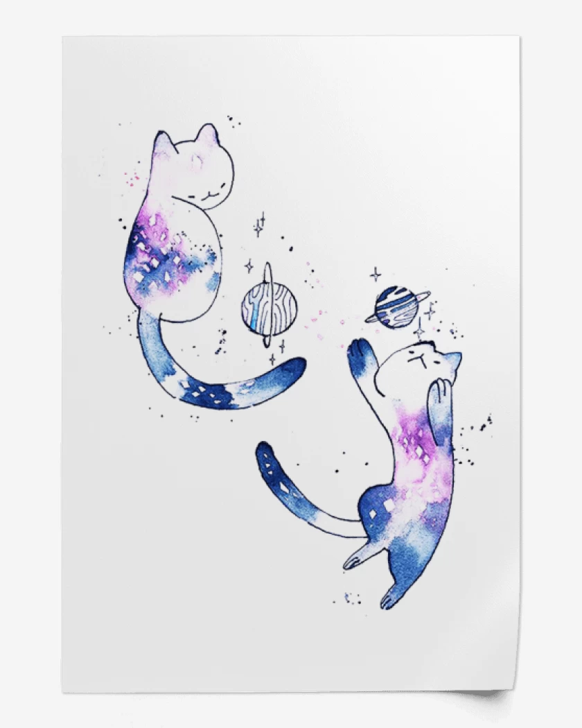 Print Blanco de Gatitos Jugando