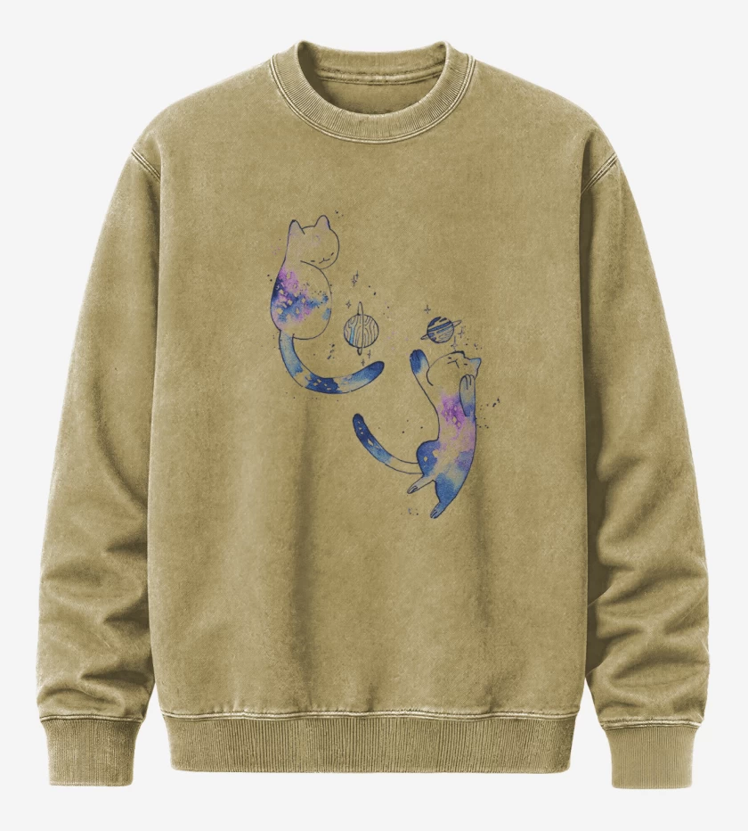 Poleron Polo Acid Wash Beige de Gatitos Jugando