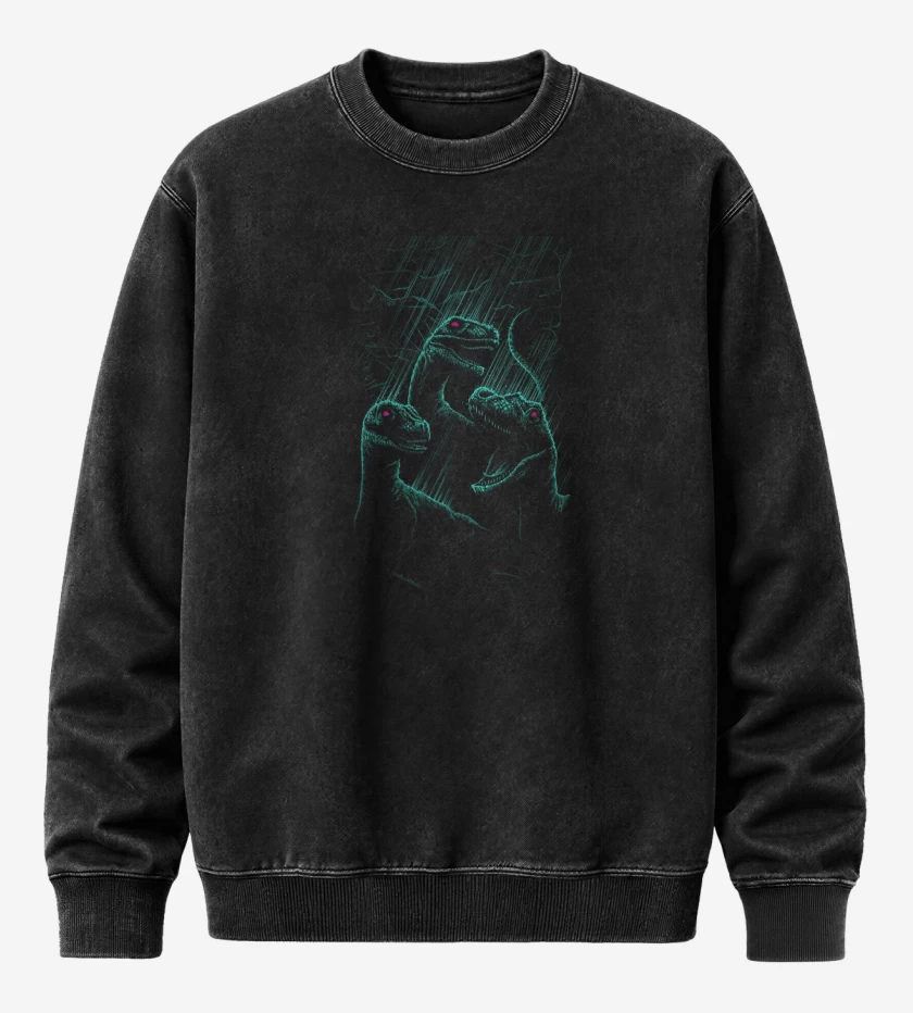Poleron Polo Acid Wash Negro de Raptor