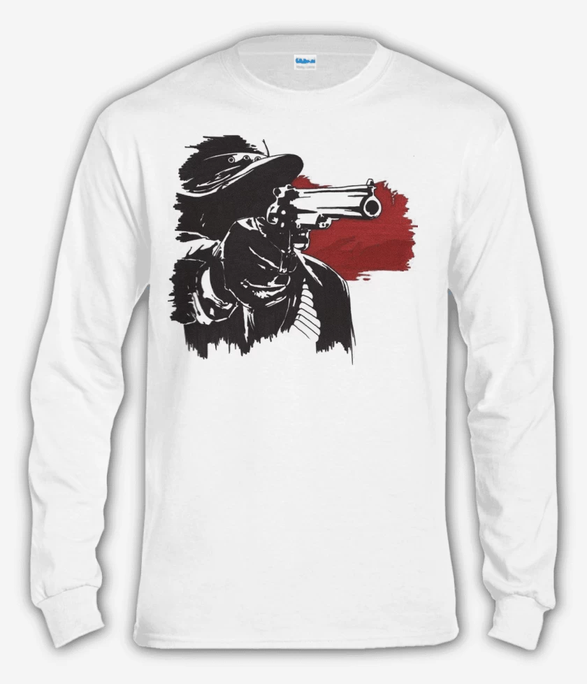 Polera manga larga Blanco de John Marston