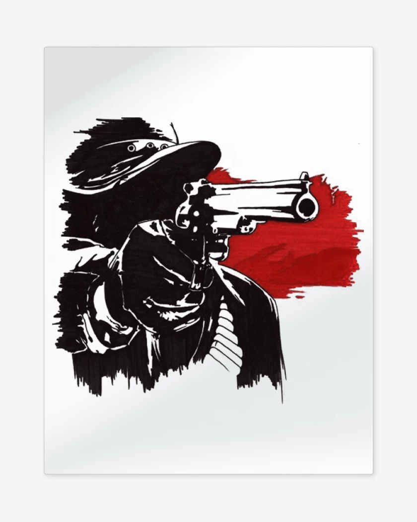 Print metalico Blanco de John Marston