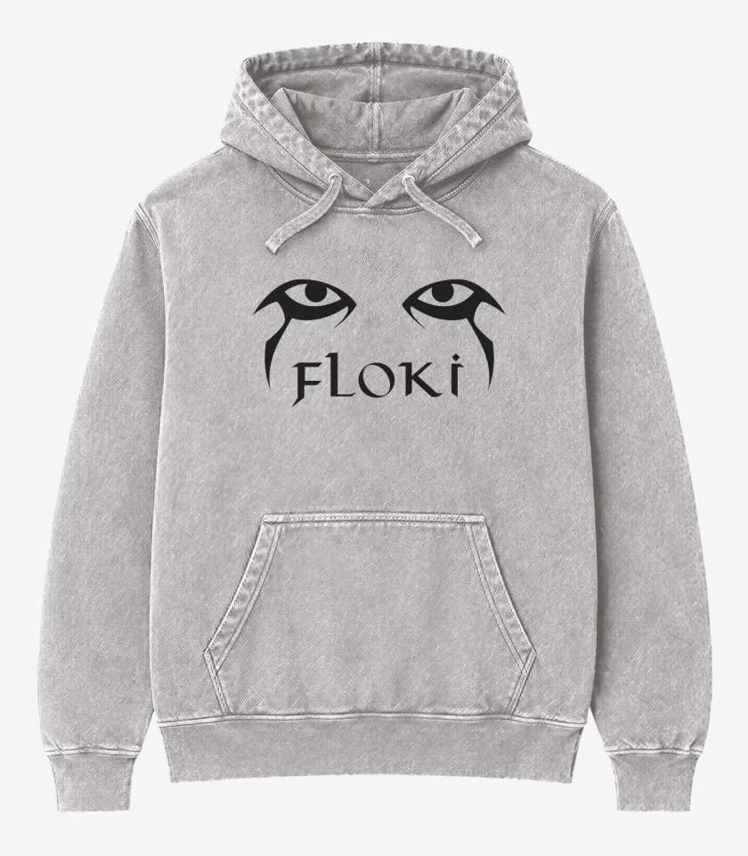 Poleron Canguro Acid Wash Gris Melange de Floki