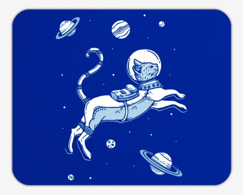 Mousepad Gatito espacial con planetas