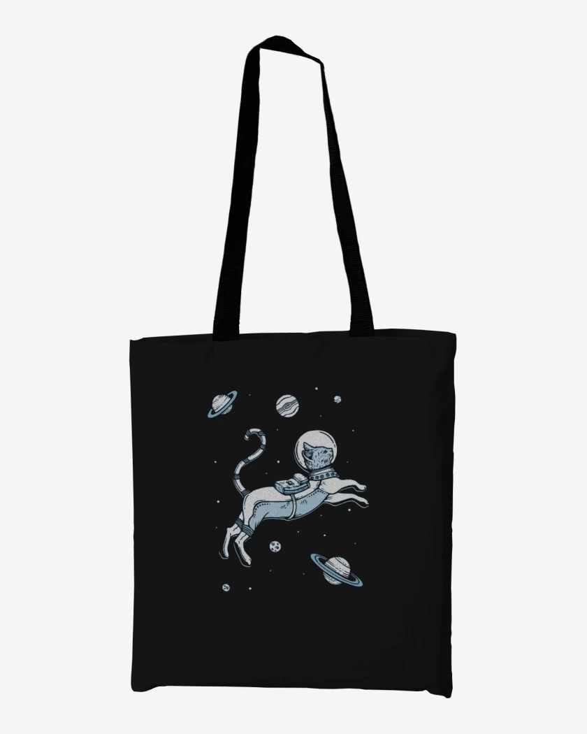 Totebag Gatito espacial con planetas