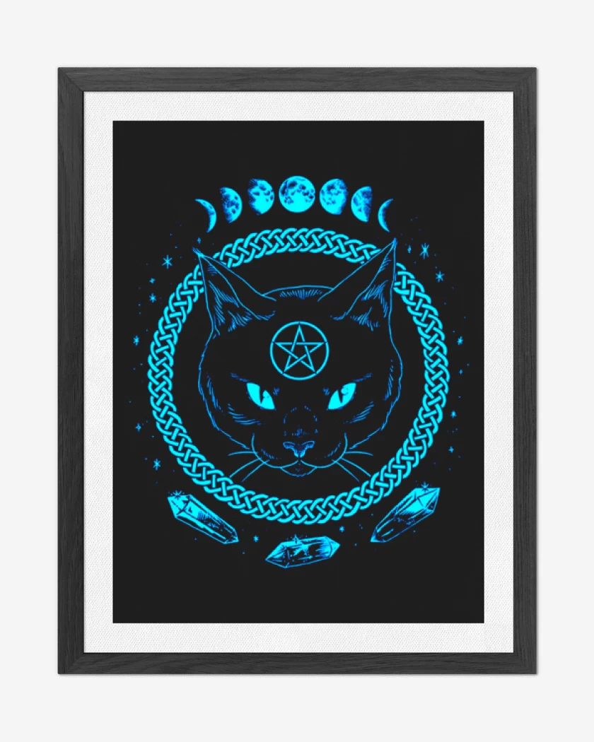 Cuadro decorativo Gato estrella cinco puntas 