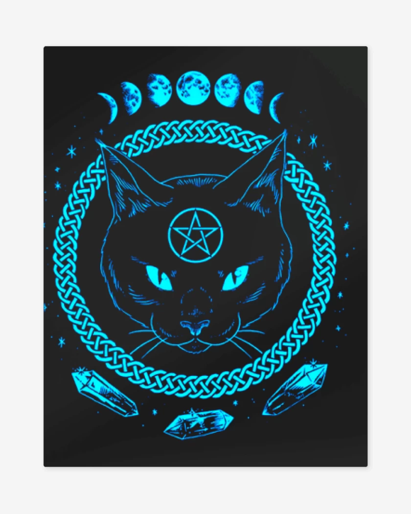 Print metalico Negro de Gato estrella cinco puntas 