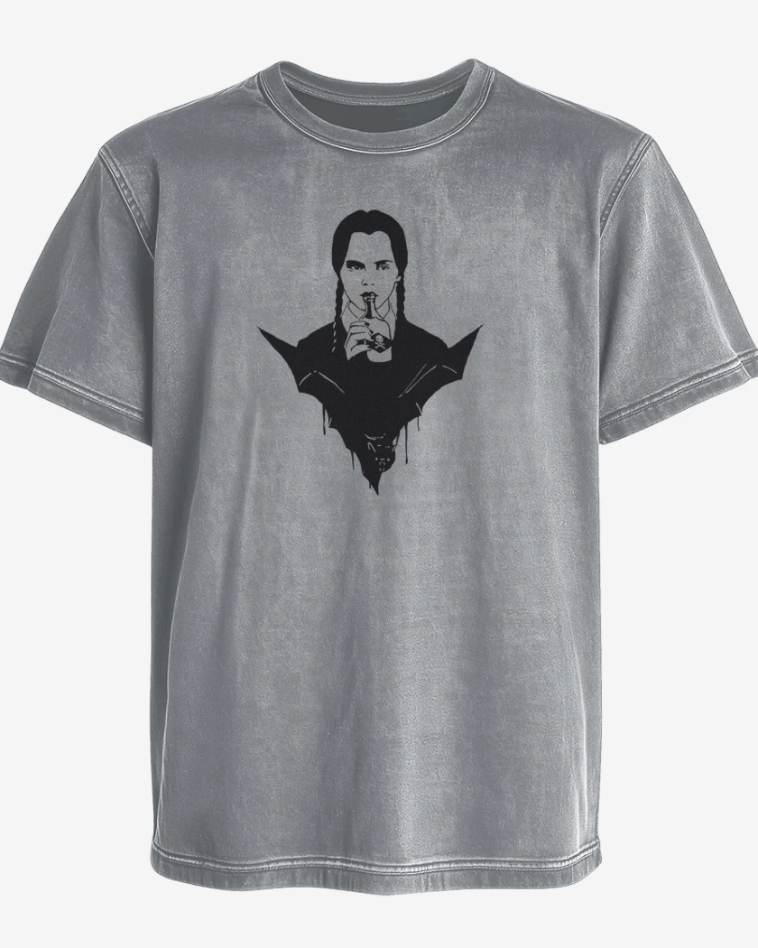 Polera desgastada Gris Melange de Merlina