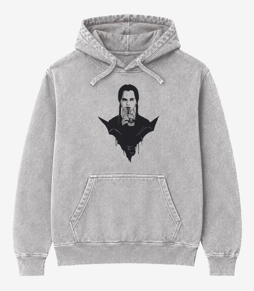 Poleron Canguro Acid Wash Gris Melange de Merlina