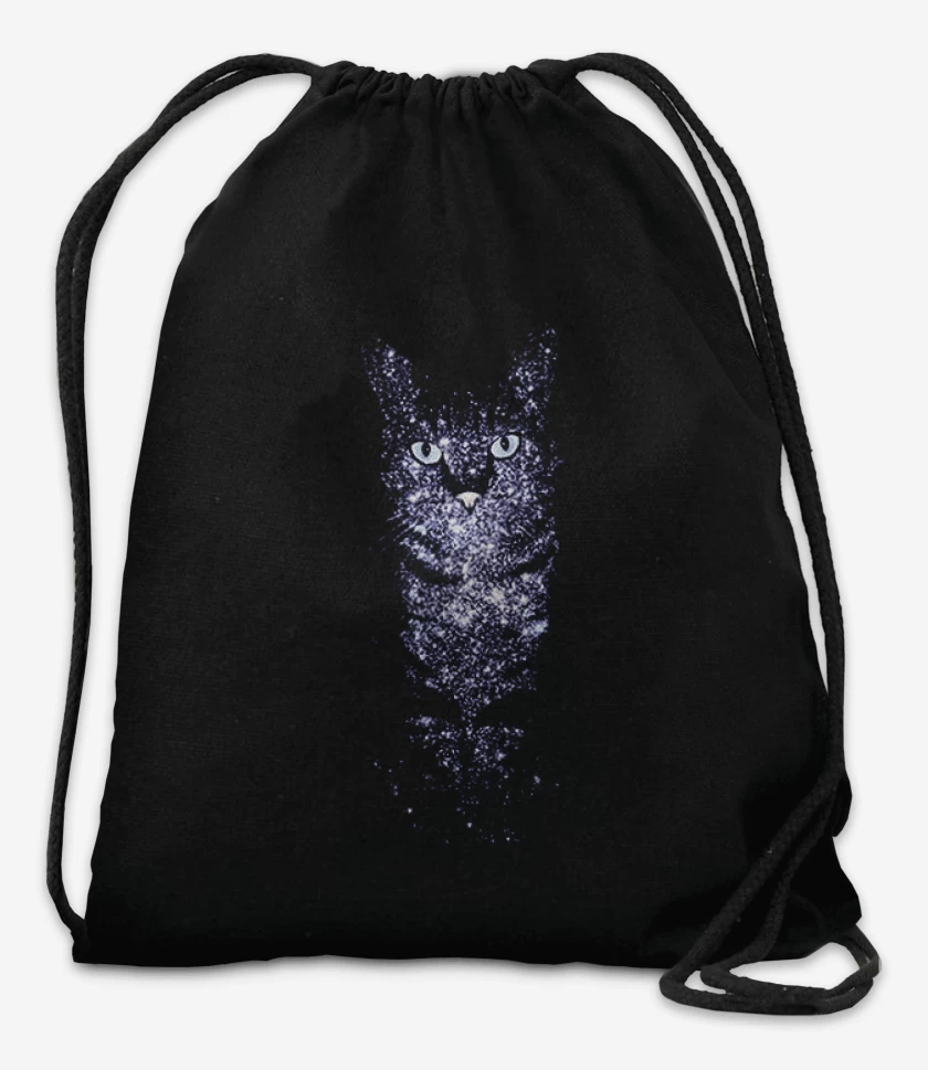 Mochila Negro de Gatito estelar