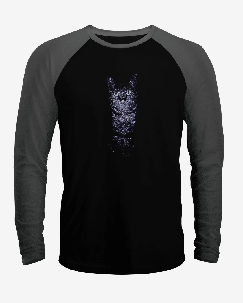 Polera Raglan Negro / Negro Heather de Gatito estelar