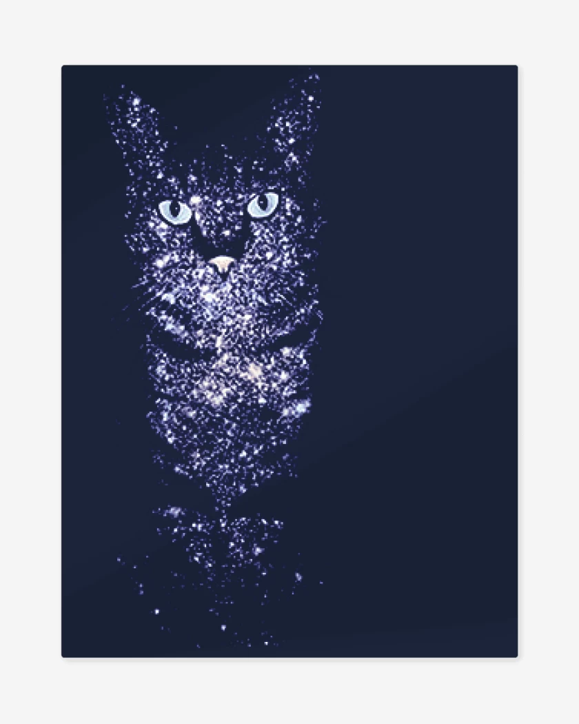 Print metalico Azul Marino de Gatito estelar
