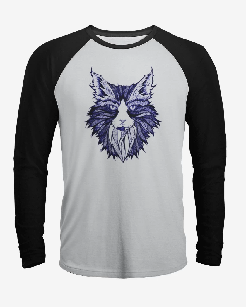 Polera Raglan Blanco / Negro de Felino