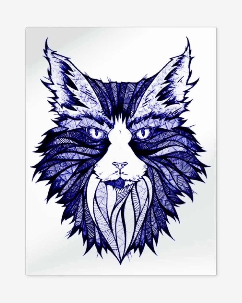 Print metalico Blanco de Felino