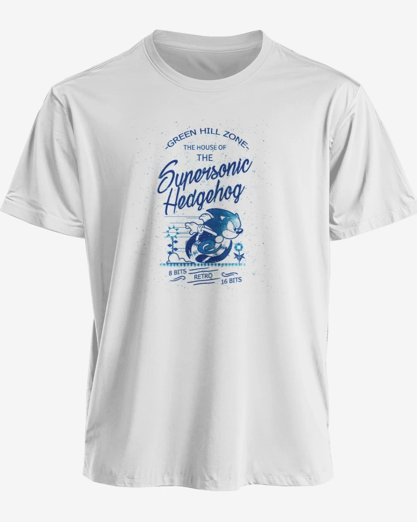 Polera premium Blanco de Supersonic Hedgehog