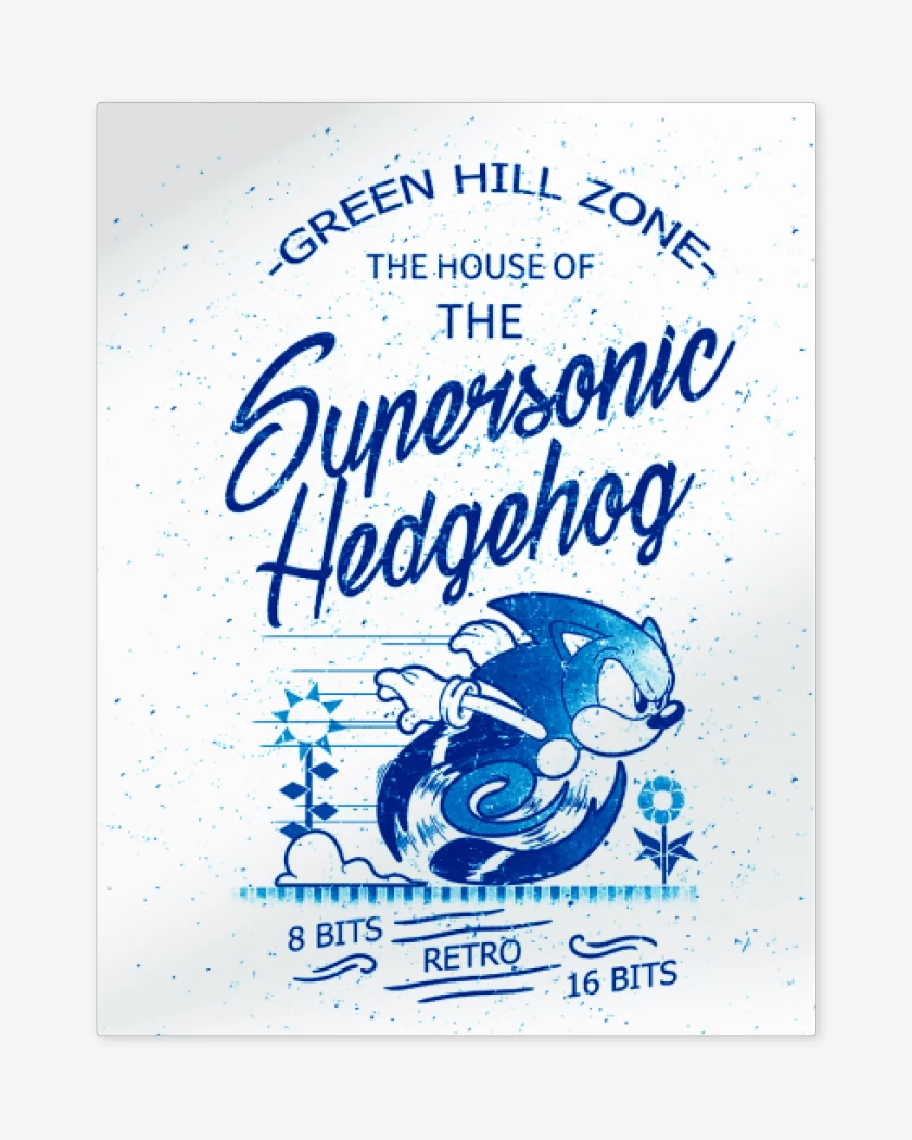 Print metalico Blanco de Supersonic Hedgehog