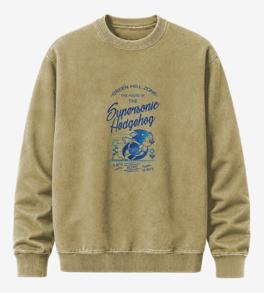 Poleron Polo Acid Wash Beige de Supersonic Hedgehog
