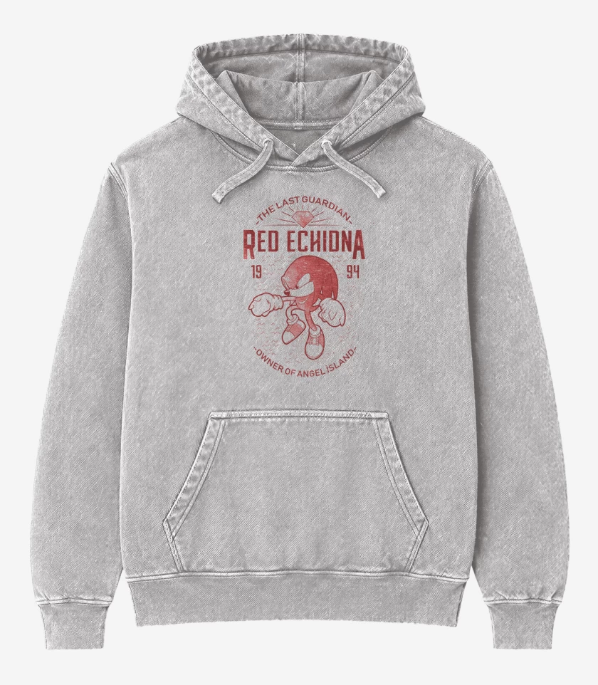 Poleron Canguro Acid Wash Gris Melange de Knucklesssss