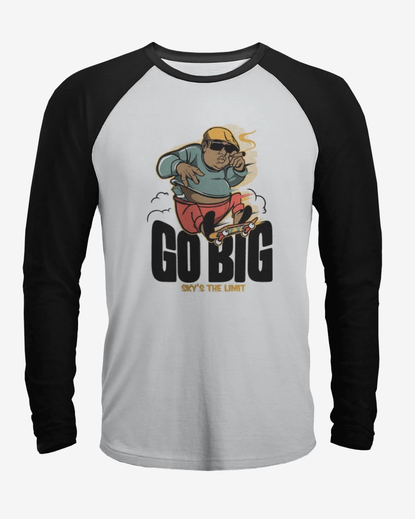 Polera Raglan Blanco / Negro de Go BIG