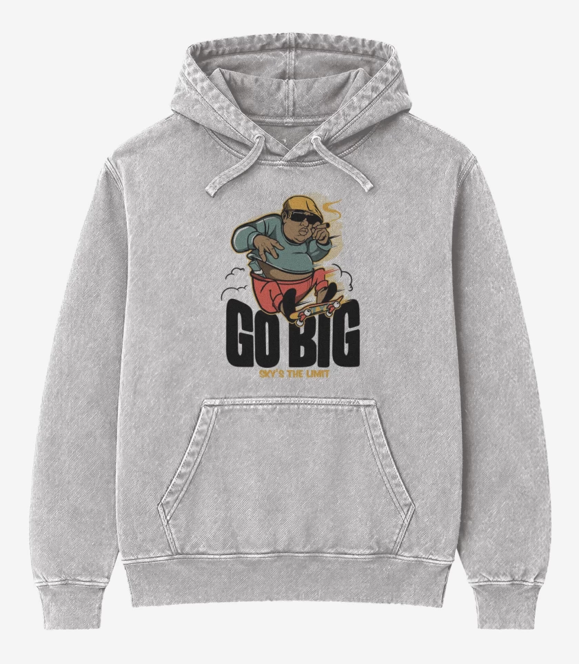 Poleron Canguro Acid Wash Gris Melange de Go BIG