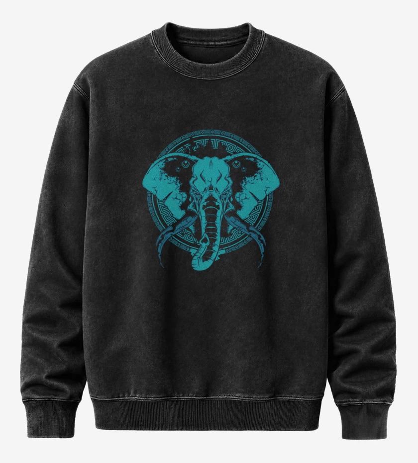 Poleron Polo Acid Wash Negro de Elephant