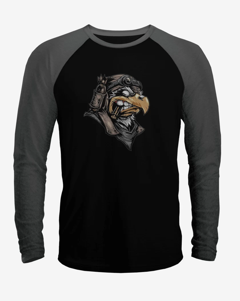 Polera Raglan Negro / Negro Heather de Sharp Eagle