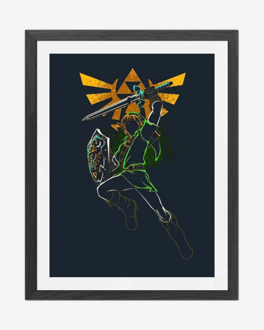Cuadro decorativo Azul Marino de Link Saltando
