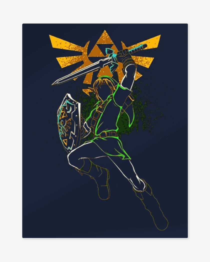 Print metalico Azul Marino de Link Saltando