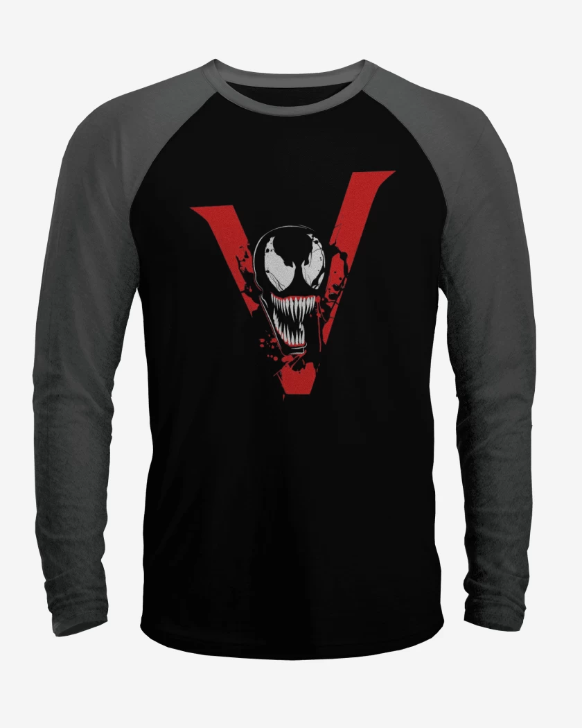 Polera Raglan Negro / Negro Heather de V veneno 