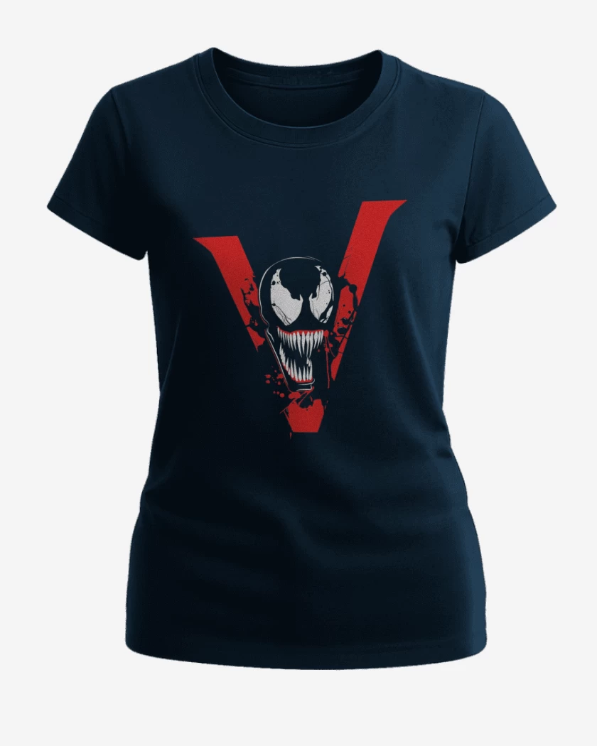 Polera de Mujer Azul Marino de V veneno 